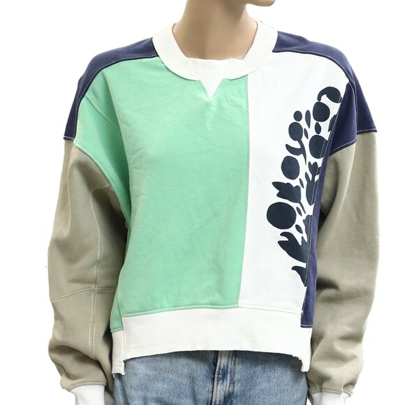 Free People FP Movement Intercept Logo Pullover Sweatshirt Top Printed S 283173 - Picture 6 of 9